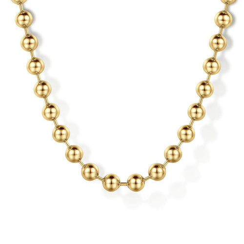 22 Inch 4mm 14K Yellow Gold Men's Hollow Ball Chain Necklace Bujukan Collection - NKM7155-22Y4JJJ-Gabriel & Co.-Renee Taylor Gallery