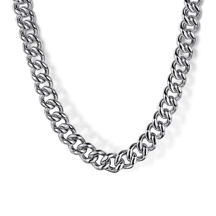 925 Sterling Silver 22" 5mm Solid Men's Cuban Link Chain Necklace - NKM2143-Gabriel & Co.-Renee Taylor Gallery
