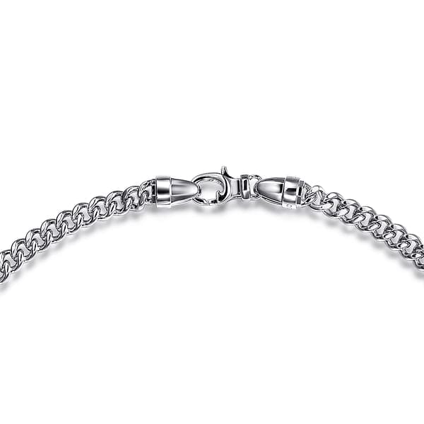 22 Inch 5mm 925 Sterling Silver Solid Men's Cuban Link Chain Necklace - NKM2143-Gabriel & Co.-Renee Taylor Gallery