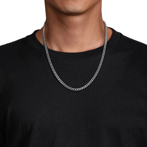 22 Inch 5mm 925 Sterling Silver Solid Men's Cuban Link Chain Necklace - NKM2143-Gabriel & Co.-Renee Taylor Gallery
