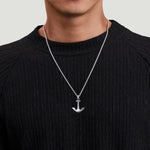 22 Inch 925 Sterling Silver Anchor Pendant Necklace - NKM2108-22SVJJJ-Gabriel & Co.-Renee Taylor Gallery