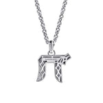 925 Sterling Silver Chai Pendant Necklace 22" - NKM2163-22SVJJJ-Gabriel & Co.-Renee Taylor Gallery