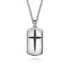 22 Inch 925 Sterling Silver Cross Dog Tag Pendant Necklace - NKM2153-22SVJSB-Gabriel & Co.-Renee Taylor Gallery