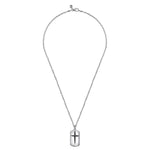 22 Inch 925 Sterling Silver Cross Dog Tag Pendant Necklace - NKM2153-22SVJSB-Gabriel & Co.-Renee Taylor Gallery