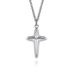 22" 925 Sterling Silver Cross Pendant Necklace - NKM2127-22SVJJJ-Gabriel & Co.-Renee Taylor Gallery