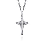 22" 925 Sterling Silver Cross Pendant Necklace - NKM2127-22SVJJJ-Gabriel & Co.-Renee Taylor Gallery