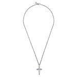 22" 925 Sterling Silver Cross Pendant Necklace - NKM2127-22SVJJJ-Gabriel & Co.-Renee Taylor Gallery