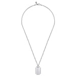 22 Inch 925 Sterling Silver Dog Tag Pendant Necklace - NKM2106-22SVJJJ-Gabriel & Co.-Renee Taylor Gallery