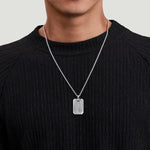 22 Inch 925 Sterling Silver Dog Tag Pendant Necklace - NKM2106-22SVJJJ-Gabriel & Co.-Renee Taylor Gallery