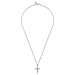 22 Inch 925 Sterling Silver Geometric Cross Pendant Necklace - NKM2110-22SVJJJ-Gabriel & Co.-Renee Taylor Gallery