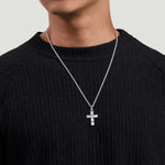 22 Inch 925 Sterling Silver Geometric Cross Pendant Necklace - NKM2110-22SVJJJ-Gabriel & Co.-Renee Taylor Gallery