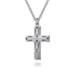 22 Inch 925 Sterling Silver Geometric Cross Pendant Necklace - NKM2114-22SVJJJ-Gabriel & Co.-Renee Taylor Gallery
