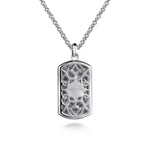 22 Inch 925 Sterling Silver Saint Christopher Dog Tag Pendant Necklace - NKM2115-22SVJJJ-Gabriel & Co.-Renee Taylor Gallery