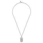 22 Inch 925 Sterling Silver Saint Christopher Dog Tag Pendant Necklace - NKM2115-22SVJJJ-Gabriel & Co.-Renee Taylor Gallery
