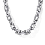 925 Sterling Silver Solid Faceted Men's Link Chain Necklace - NKM7350-22SVJJJ-Gabriel & Co.-Renee Taylor Gallery