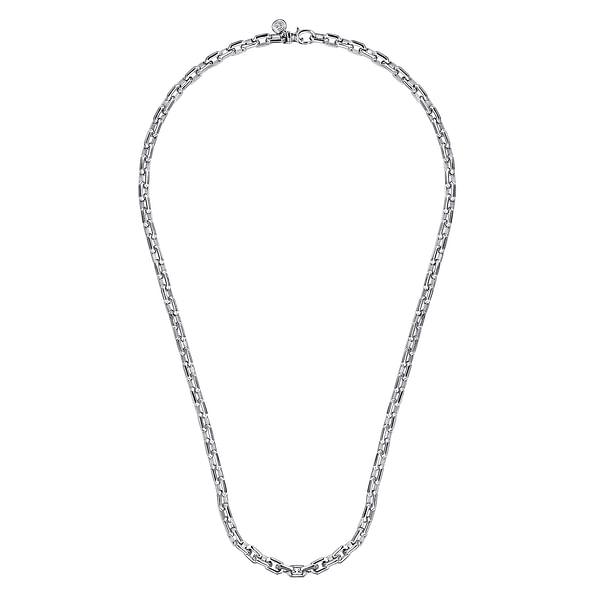 925 Sterling Silver Solid Faceted Men's Link Chain Necklace - NKM7350-22SVJJJ-Gabriel & Co.-Renee Taylor Gallery