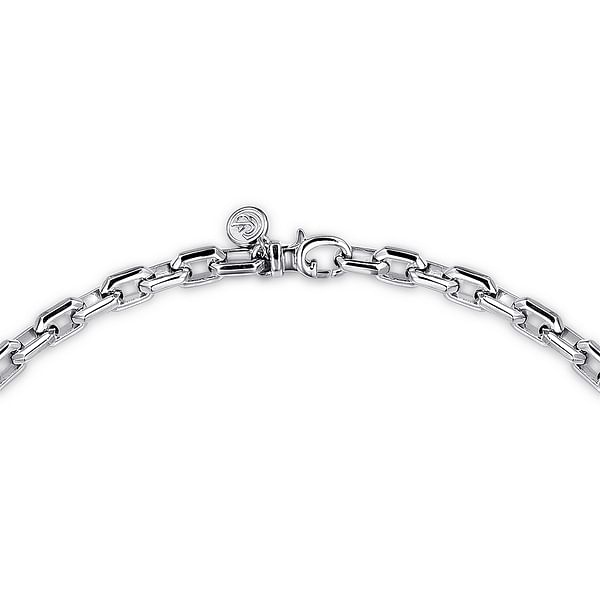 925 Sterling Silver Solid Faceted Men's Link Chain Necklace - NKM7350-22SVJJJ-Gabriel & Co.-Renee Taylor Gallery