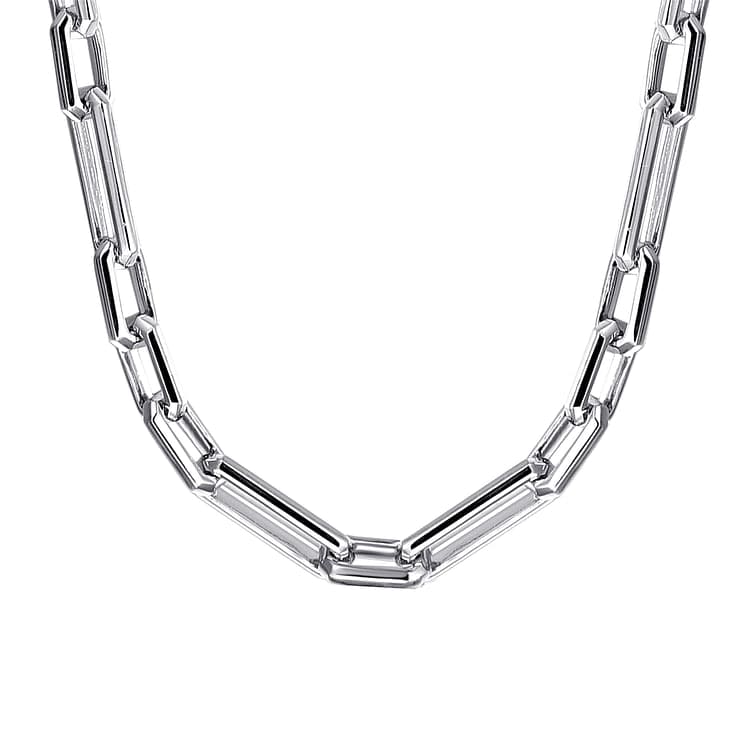22 Inch 925 Sterling Silver Solid Figaro Chain Necklace - NKM2155-22SVJJJ-Gabriel & Co.-Renee Taylor Gallery