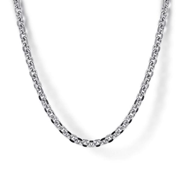 25 Sterling Silver Solid Men's Link Chain Necklace - NKM7009-Gabriel & Co.-Renee Taylor Gallery