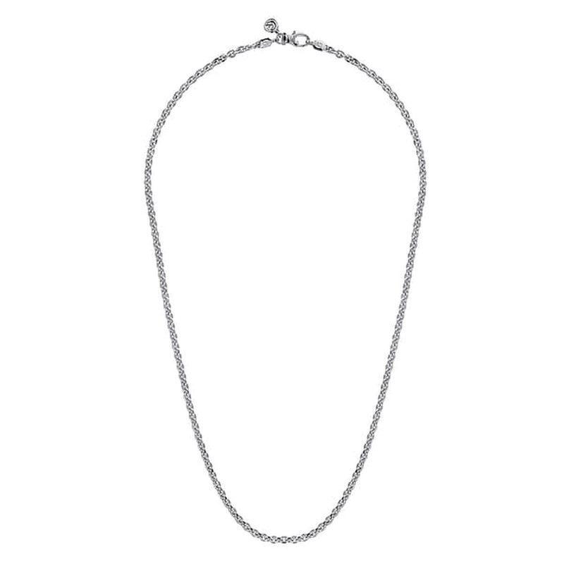 925 Sterling Silver Solid Men's Link Chain Necklace - NKM7010-22SVJJJ-Gabriel & Co.-Renee Taylor Gallery