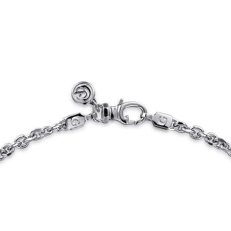 925 Sterling Silver Solid Men's Link Chain Necklace - NKM7010-22SVJJJ-Gabriel & Co.-Renee Taylor Gallery
