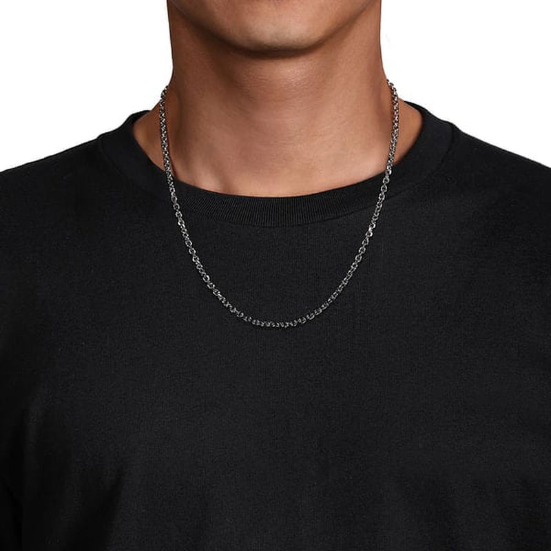 925 Sterling Silver Solid Men's Link Chain Necklace - NKM7010-22SVJJJ-Gabriel & Co.-Renee Taylor Gallery