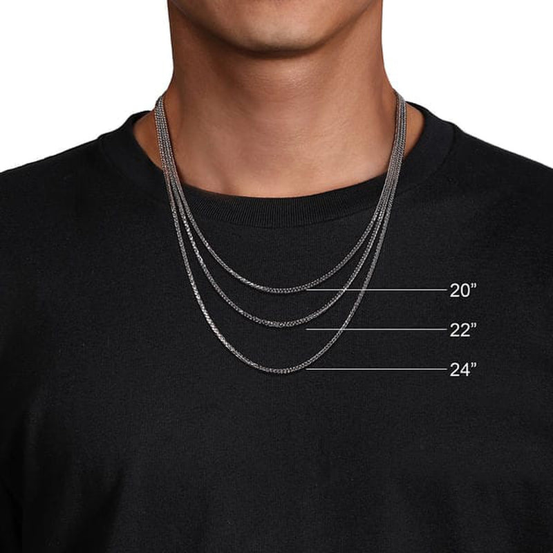 925 Sterling Silver Solid Men's Link Chain Necklace - NKM7010-22SVJJJ-Gabriel & Co.-Renee Taylor Gallery