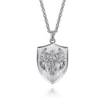 22 Inch 925 Sterling Silver St. Michael Dog Tag Pendant Necklace Contemporary Collection - NKM2184-22SVJJJ-Gabriel & Co.-Renee Taylor Gallery