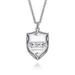 22 Inch 925 Sterling Silver St. Michael Dog Tag Pendant Necklace Contemporary Collection - NKM2184-22SVJJJ-Gabriel & Co.-Renee Taylor Gallery