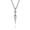 22 Inch 925 Sterling Silver White Sapphire Dagger Pendant Necklace - NKM2182-22SVJWS-Gabriel & Co.-Renee Taylor Gallery