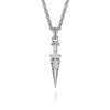 22 Inch 925 Sterling Silver White Sapphire Dagger Pendant Necklace - NKM2182-22SVJWS-Gabriel & Co.-Renee Taylor Gallery