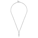 22 Inch 925 Sterling Silver White Sapphire Dagger Pendant Necklace - NKM2182-22SVJWS-Gabriel & Co.-Renee Taylor Gallery