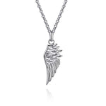 22" 925 Sterling Silver Wing Pendant Necklace - NKM2140-22SVJJJ-Gabriel & Co.-Renee Taylor Gallery