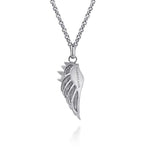 22" 925 Sterling Silver Wing Pendant Necklace - NKM2140-22SVJJJ-Gabriel & Co.-Renee Taylor Gallery