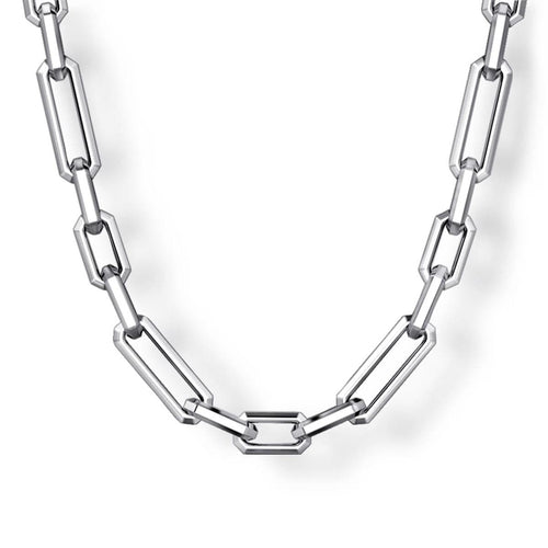 24 Inch 4.2mm 925 Sterling Silver Men's Solid Figaro Link Chain Necklace - NKM2155-24SVJJJ-Gabriel & Co.-Renee Taylor Gallery