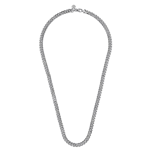 925 Sterling Silver Solid Men's Diamond Cut Cuban Link Chain Necklace 7mm- NKM2075-Gabriel & Co.-Renee Taylor Gallery