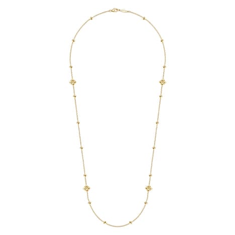 14K Yellow Gold 24" Pyramid Quatrefoil Station Necklace - NK6460Y4JJJ-Gabriel & Co.-Renee Taylor Gallery