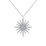 25 inch 14K White Gold Diamond Pavé Starburst Pendant Necklace - NK5308W45JJ-Gabriel & Co.-Renee Taylor Gallery