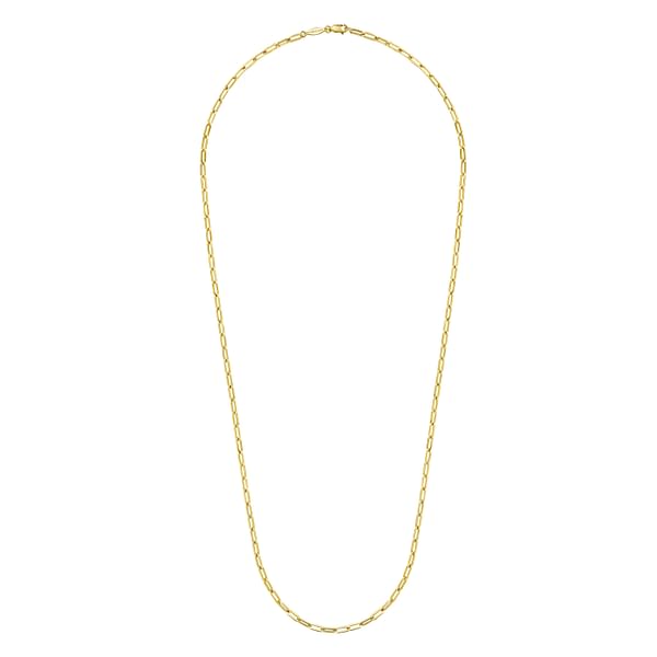 14K Yellow Gold Hollow Paper Clip Chain Necklace - NK6769H-Gabriel & Co.-Renee Taylor Gallery