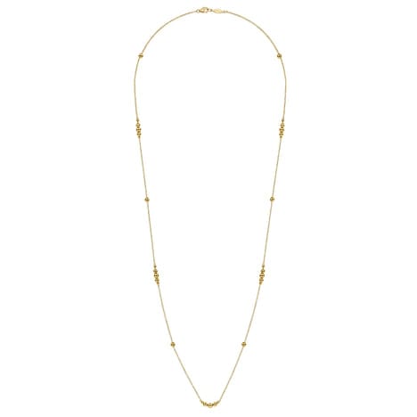 14K Yellow Gold 28" Graduating Bujukan Station Necklace - NK6573-28Y4JJJ-Gabriel & Co.-Renee Taylor Gallery