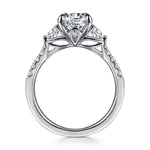 14K White Gold Round Lotus Diamond Engagement Ring Mount - ER16487R6W44JJ-Gabriel & Co.-Renee Taylor Gallery
