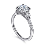 14K White Gold Round Lotus Diamond Engagement Ring Mount - ER16487R6W44JJ-Gabriel & Co.-Renee Taylor Gallery