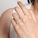 14K White Gold Round Lotus Diamond Engagement Ring Mount - ER16487R6W44JJ-Gabriel & Co.-Renee Taylor Gallery