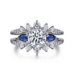 14K White Gold Round Solitaire Diamond Engagement Ring Mount - ER15546R4W44JJ-Gabriel & Co.-Renee Taylor Gallery