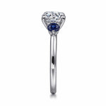 14K White Gold Round Sapphire and Diamond Engagement Ring Mount - ER16252R6W44SA-Gabriel & Co.-Renee Taylor Gallery