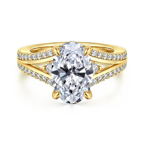 14K Yellow Gold Oval Diamond Engagement Ring Mount - ER17030O12Y44JJ-Gabriel & Co.-Renee Taylor Gallery