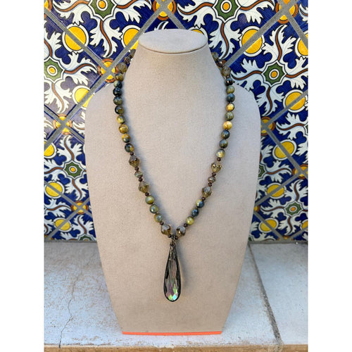 Blue Tiger's Eye Necklace-Carol Kahn-Renee Taylor Gallery