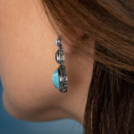Azure Cushion Earrings - Eazur01-00-Marahlago Larimar-Renee Taylor Gallery