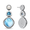 Azure Cushion Earrings - Eazur01-00-Marahlago Larimar-Renee Taylor Gallery