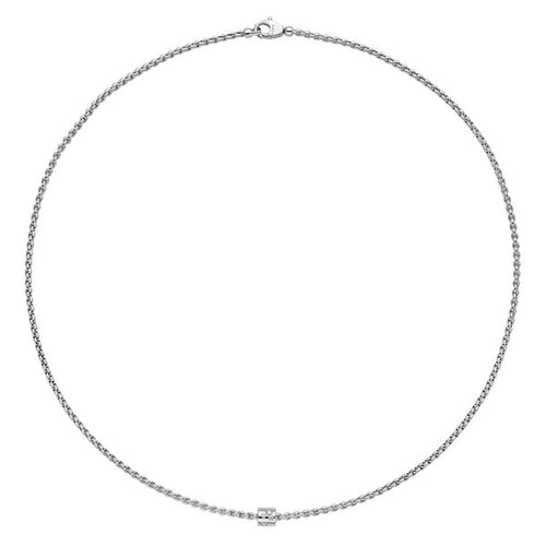 18ct White Gold Aria 0.17ct Diamond Necklace-FOPE-Renee Taylor Gallery